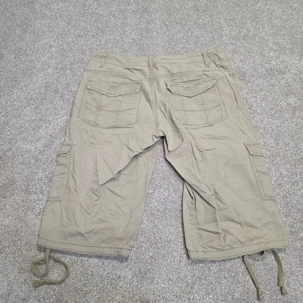 Y2K Parachute Indie Sleaze UnionBay Cargo Capri Pants Sz 7 Khaki Cotton Utility